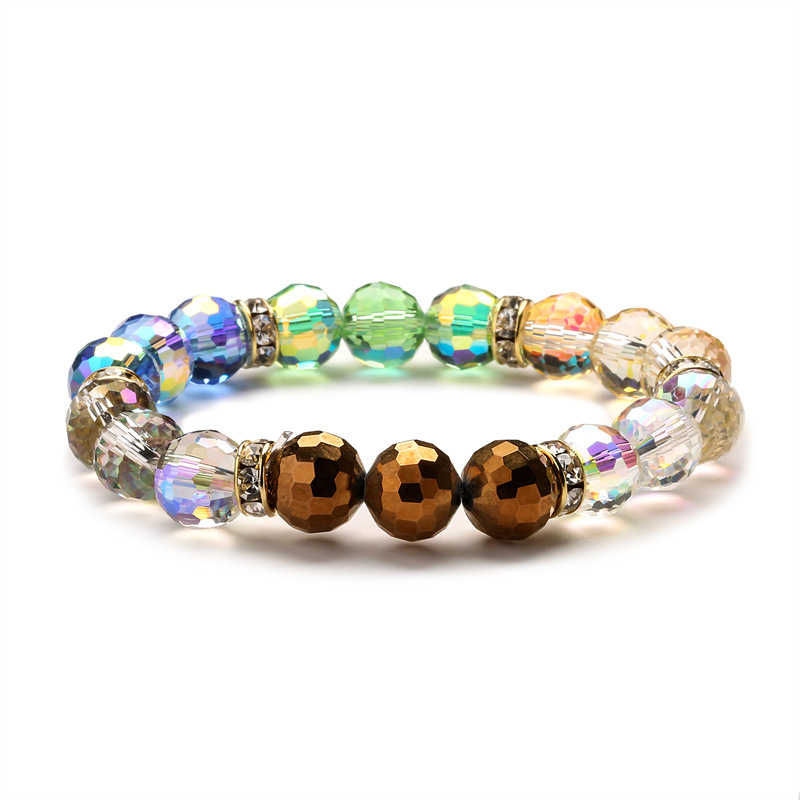 Estilo coreano Super brillante colorido cristal 96 superficie granos de la tierra 10MMDIY cristal multi-color pulsera de cuentas