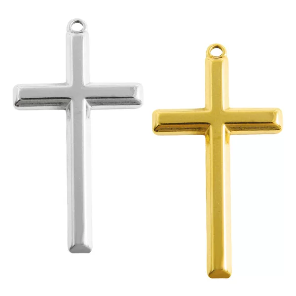 304 Stainless Steel Cross Pendant Accessories DIY Necklace Bracelet Jewelry Accessories Simple Niche Gold Pendant in Stock