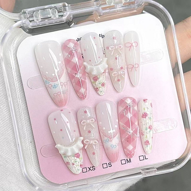 Spring New Style Semi-Handmade Cat-Eye Nail Art That Enhances Complexion, with a New Chinese-Style European and American High-End Beautiful Design