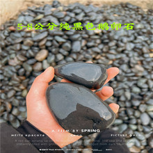 黑色鹅卵石、抛光黑色鹅卵石、 厂家批发铺路园林雨花石 5-8公分