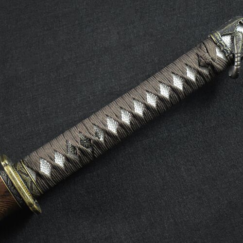 Longquan City Sword Japanese Style Command Hard Sword Self-defense Knife High Manganese Steel One-piece Cold Weapon Craft Collection Unsharpened