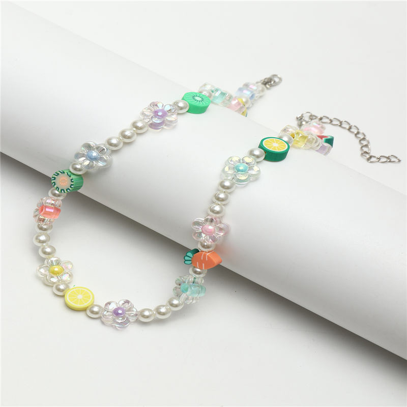 colorful rice bead pearl fruit cute necklace wholesale jewelry Nihaojewelry