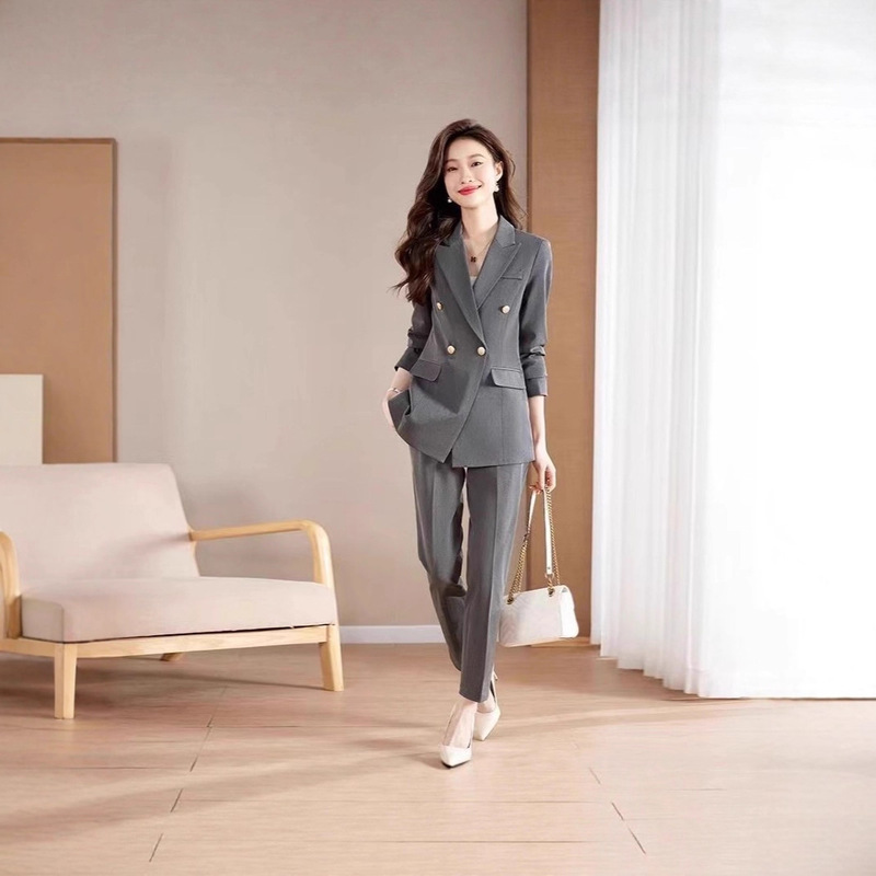 Cross-Border Foreign Trade Japanese-Style Professional Suit for Women, Spring and Autumn 2025 New Model, Black Plus Size for College Students