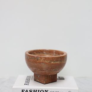 New Chinoiserie Natural Marble Tall Tray Fruit Plate Jewelry Storage Tray Living Room Coffee Table Model Room Desktop Ornaments