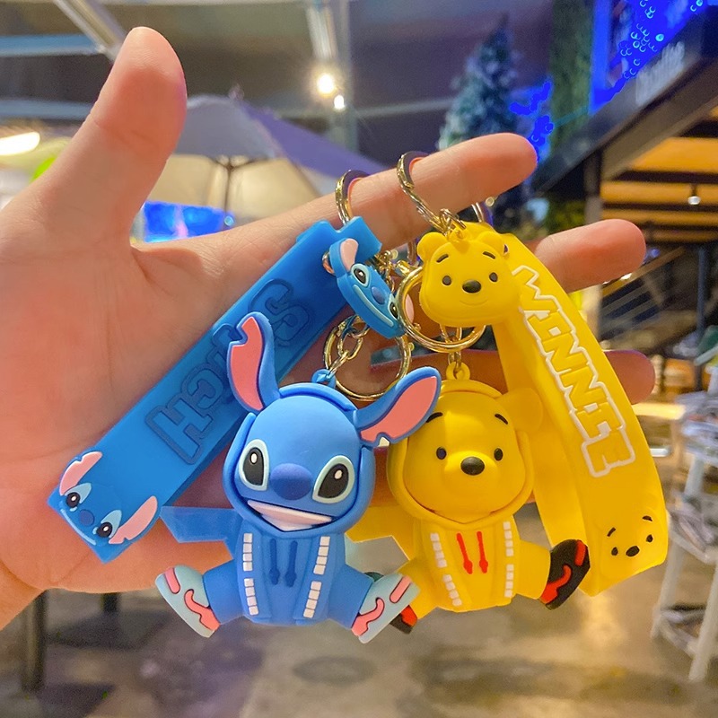 Bolsa puntada adornos muñeca pareja llavero exquisito llavero femenino lindo coche creativo colgante