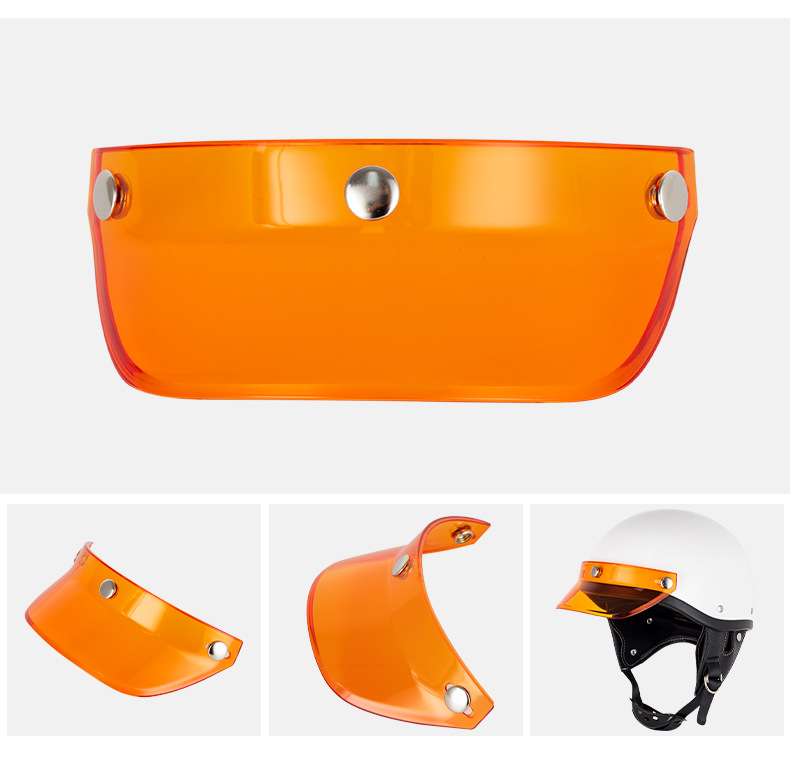 Motorcycle Helmet Brim Motorcycle Retro Helmet Three-Button Sun Visor Prince Helmet Flying Helmet Brim My01