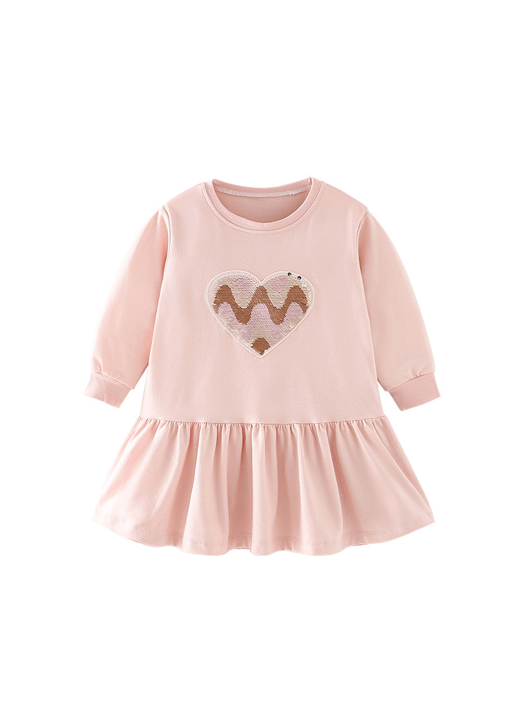 En stock malwee vestido de las niñas otoño nuevo cuello redondo Vestido de manga larga vestido de princesa occidental de los niños europeos y americanos