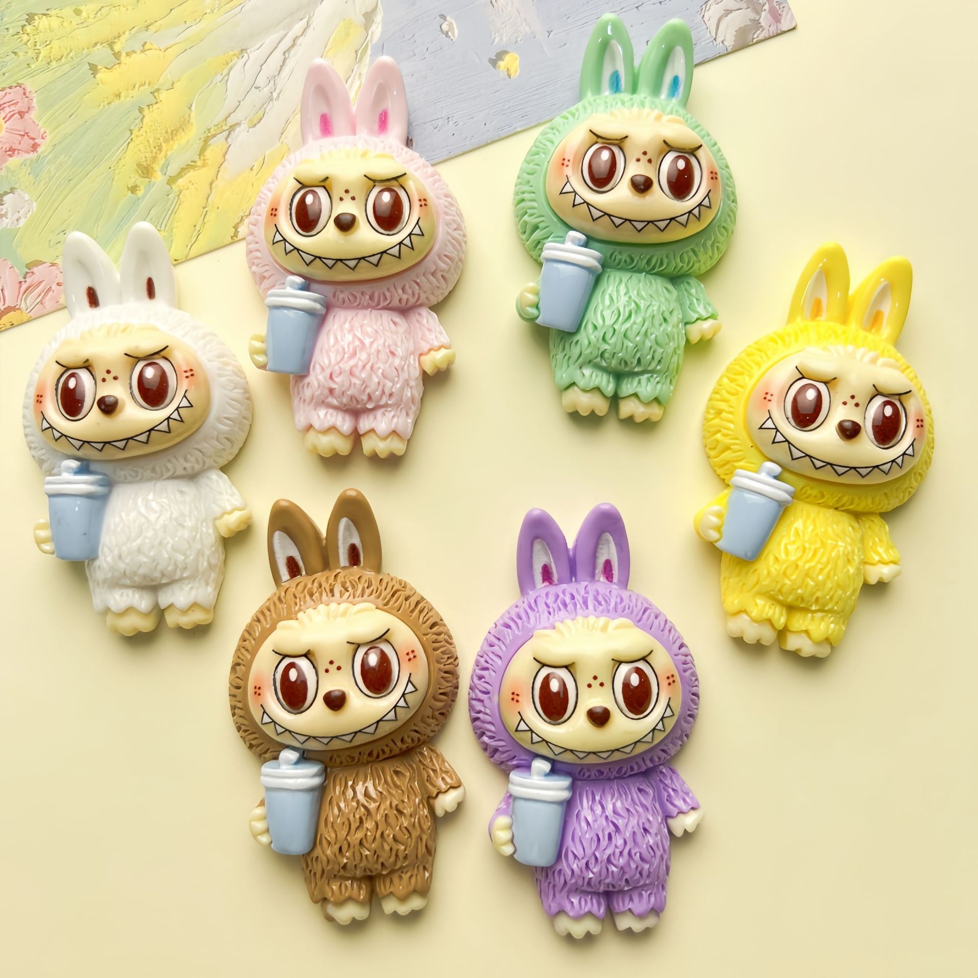 大号卡通可爱毛绒公仔树脂配件手工diy发夹头绳钥匙扣冰箱贴材料