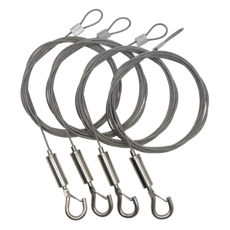 Стальной трос с предохранительным крюком регулируемое запорное устройство длиной 2 м предохранительный крюк из нержавеющей стали аксессуары для оборудования страховочный трос