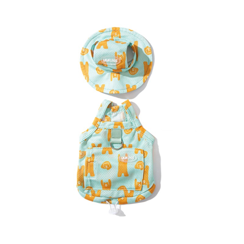 Ropa de verano para perros, conjunto de ropa y sombrero refrescantes para gatos, ropa refrescante para Teddy, Bichón y perros pequeños.