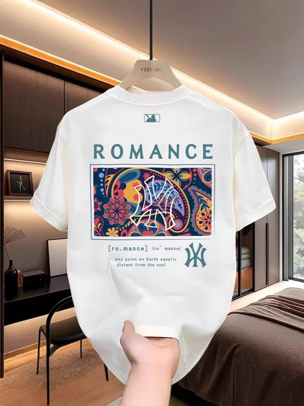 2025夏の新型半袖tシャツ男性ファッションブランドのプリントは、半袖のトレンドアリの丸首の上着に合わせています。|undefined