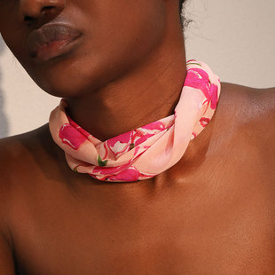 Gute's New Bohemian Style Fabric Printed Short Clavicle Chain Necklace