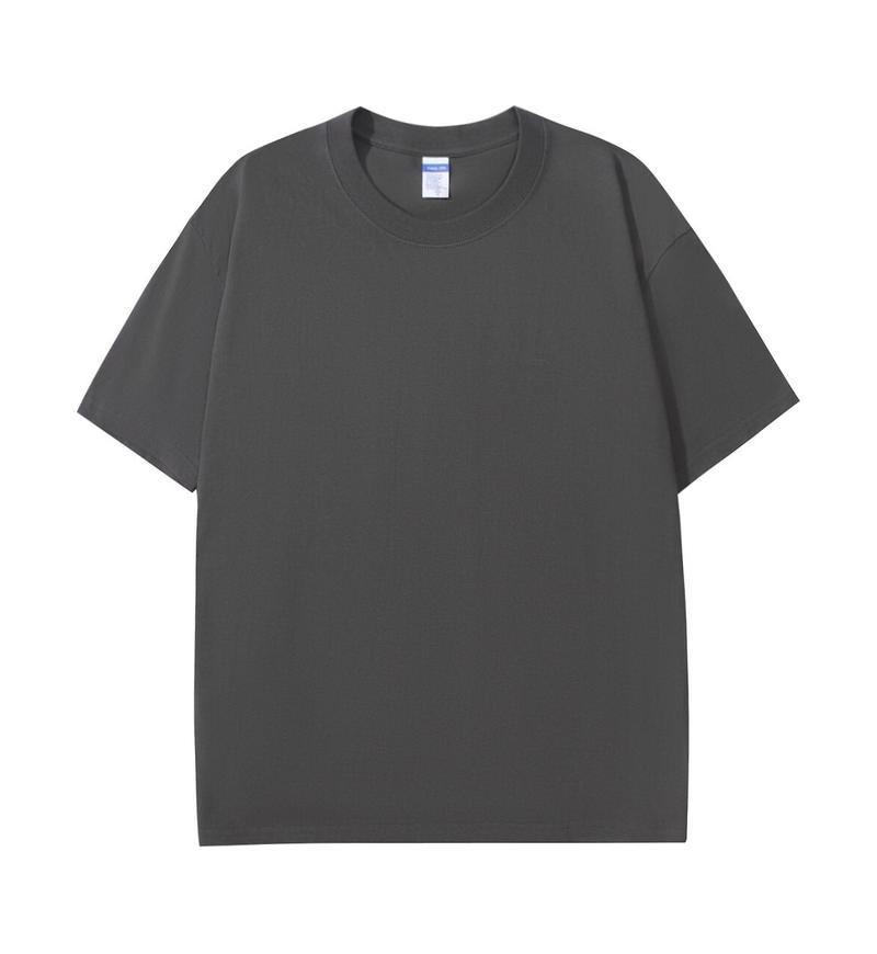 Camiseta de Marca Moderna, Gruesa, de Color Sólido, Transpirable y Absorbente de Sudor, Camiseta de Manga Corta con Cuello Redondo de Algodón Puro para Actividades de Equipo y Formación de Equipos, Personalizable
