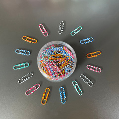 Colorful 28MM paper clip metal paper clip barrel candy color paper clip office folder exclusive cross-border supply