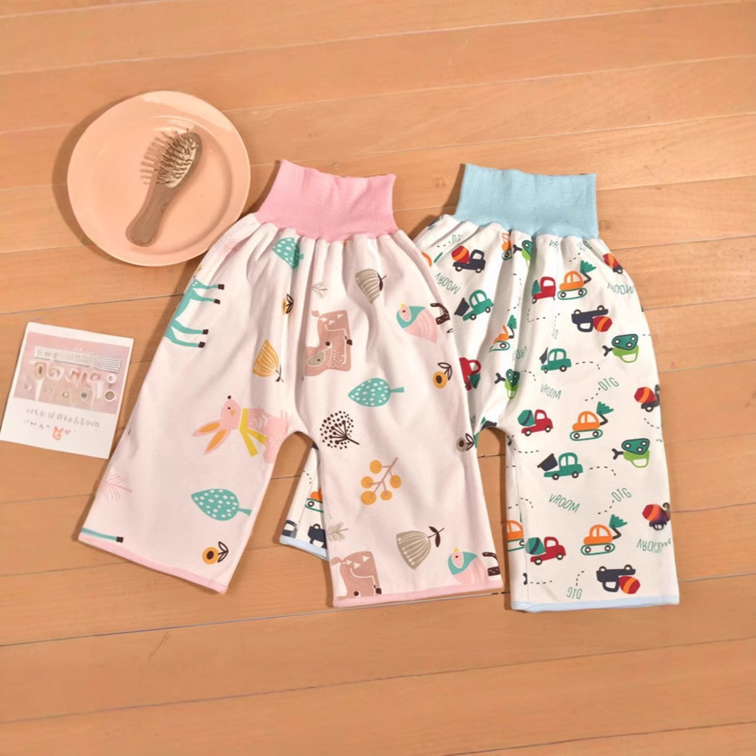 Children's Cartoon Pure Cotton Waterproof Diaper Training Pants Baby Night Urine Artifact Cotton Washable Diaper Pants