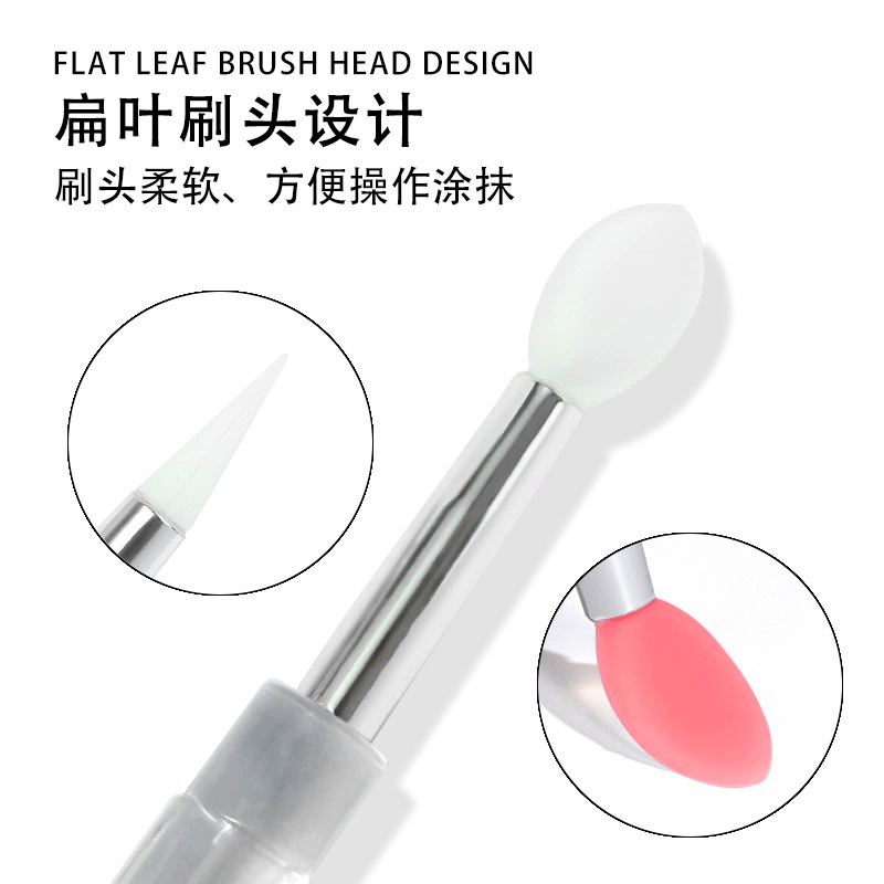 Manicura barra de silicona transparente polvo de espejo mágico polvo de luz polar barra de frotar polvo de lentejuelas sombra de ojos cepillo multifuncional portátil en stock