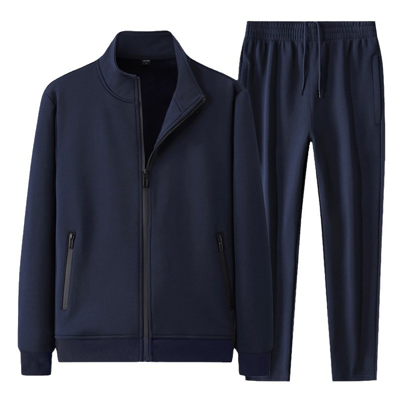Transfronterizos primavera y otoño traje casual hombre cuello cardigan chaqueta de vestir de otoño ropa deportiva suelta grande dos piezas set