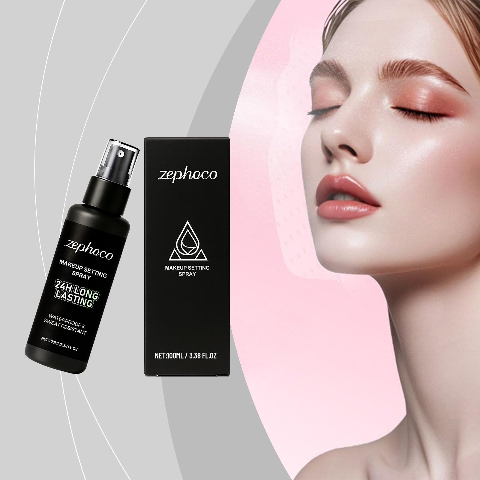 zephoco清透定妆喷雾 面部轻薄妆感清爽不卡粉日常通勤定妆喷雾