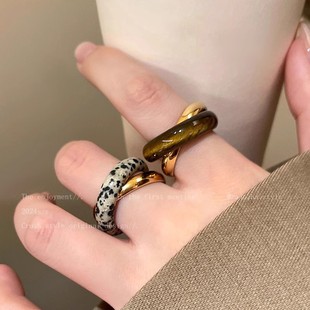Cross double-layer winding ring women's 2024 new explosion food finger ring Europe and the United States unique design ring