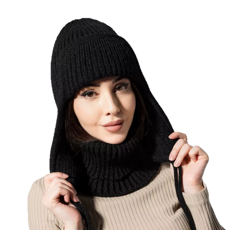 Комплект с флисом теплая knitted шапка со/scarf