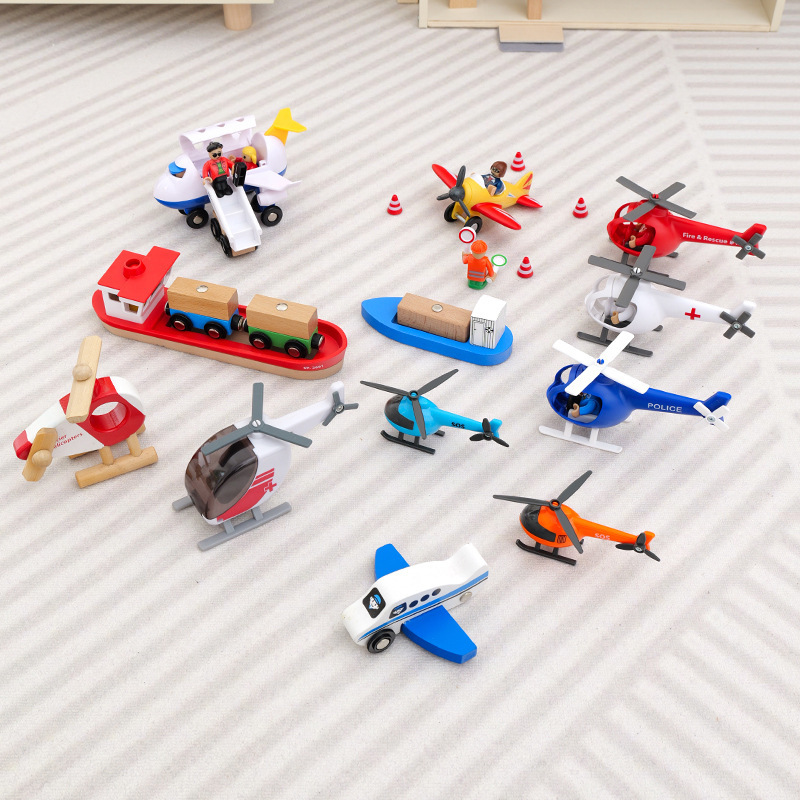 Wooden Magnetic Thomas Car, Scenario Car, Airplane, Helicopter, Compatible with Thomas Wooden Tracks