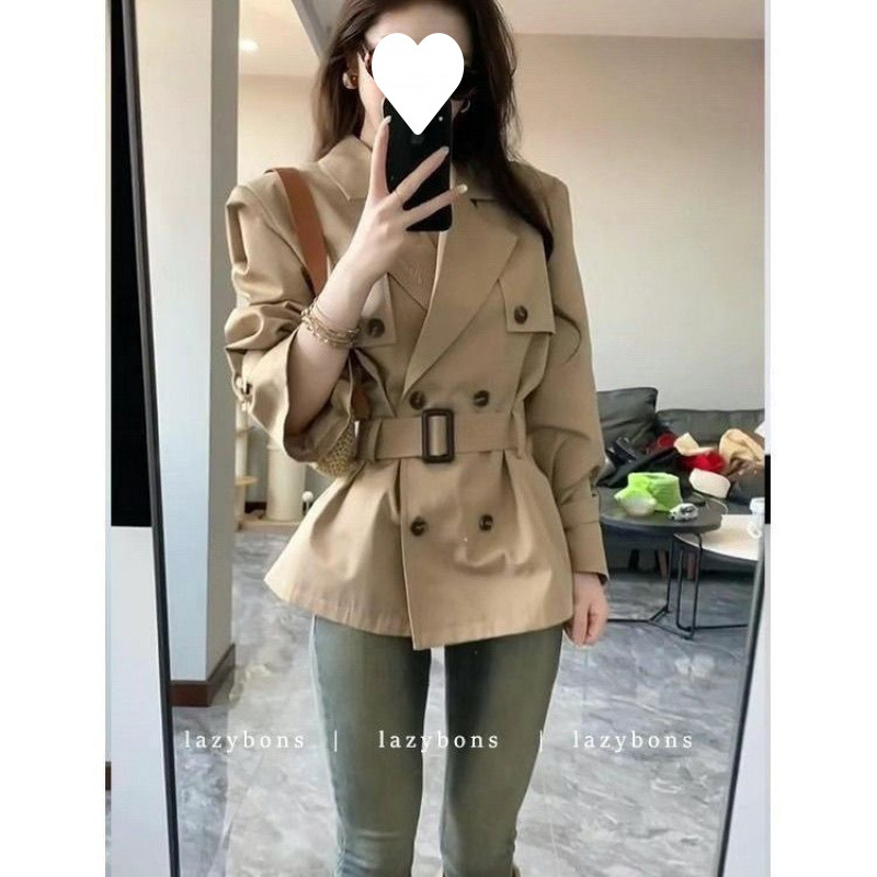 Suit-style short trench coat, new autumn collection, Korean style, chic and elegant, short and fitted