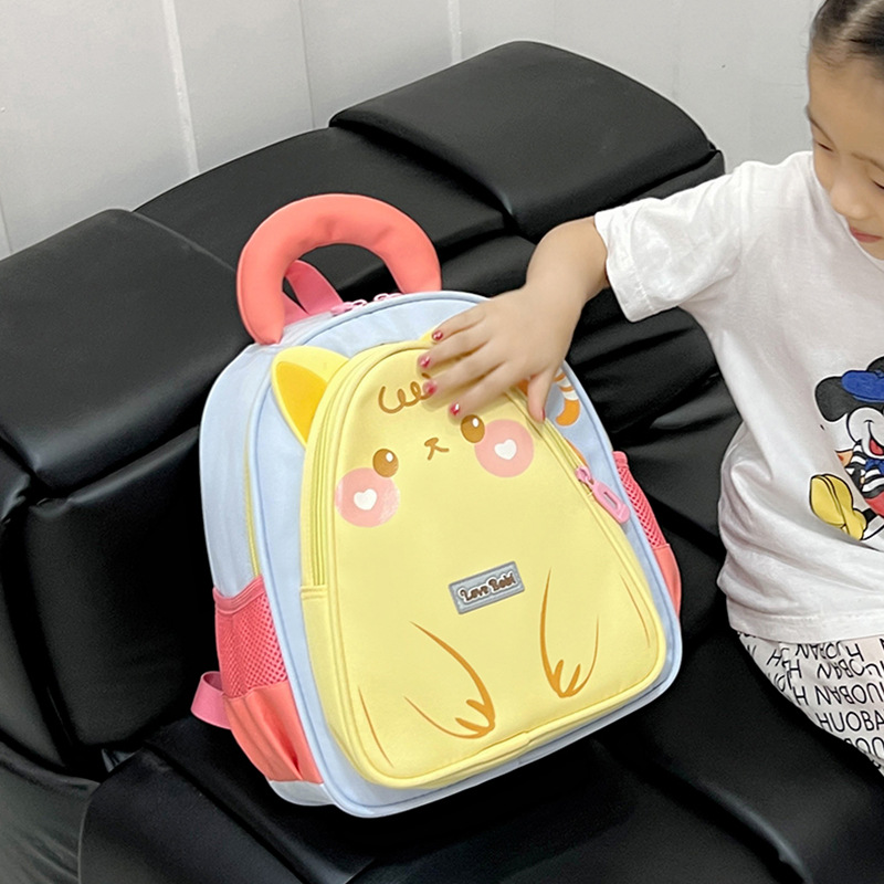 Cute oso mochila infantil caricatura preescolar niñas mochila transpirable para niños de clase media y grande