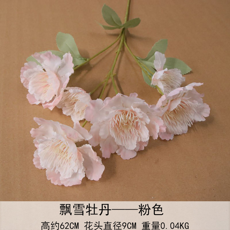 6-cabeza nieve peonía flor artificial boda Salón de la boda plomo decoración del hogar Decoración fábrica en stock