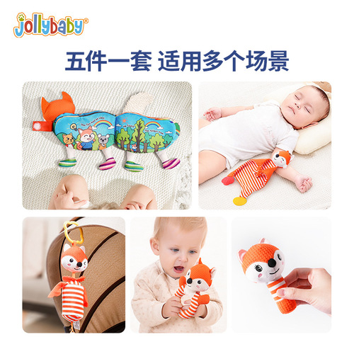 jollybaby baby soothing toy gift box set newborn educational toys rattle cloth book soothing hand puppet