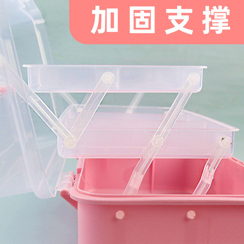 Wholesale three-layer macaron folding portable storage box medicine box home art hardware manicure cosmetics tool box