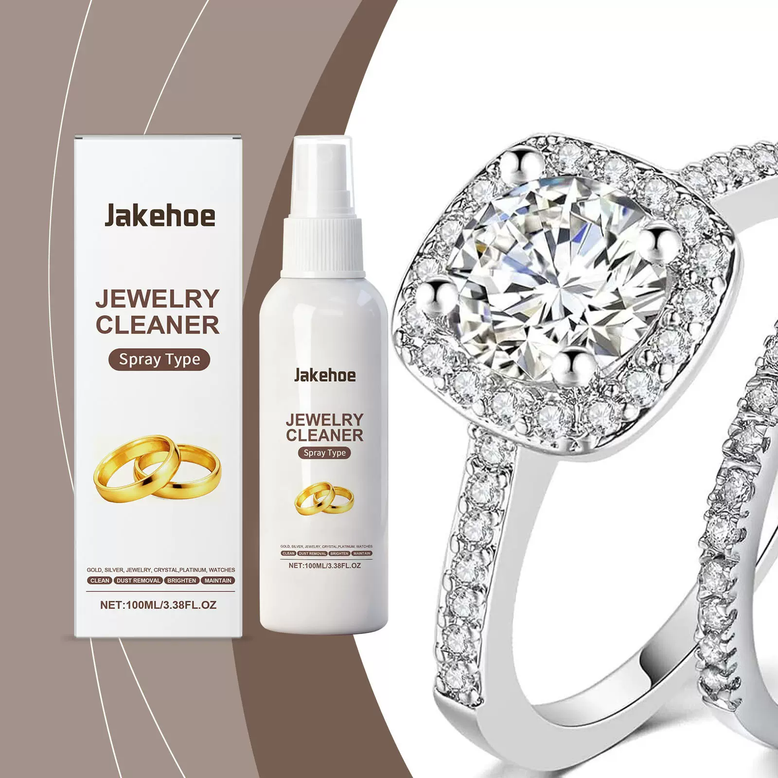 JAKEHOE 珠宝清洁剂 手表钻戒首饰表面去污清洁亮泽保养清洗剂