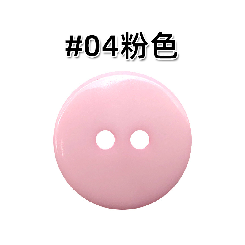 Resina de color de dos ojos Botón de pan suéter de cachemira de color caramelo botón de la camisa de los niños botón de la etiqueta engomada hecha a mano