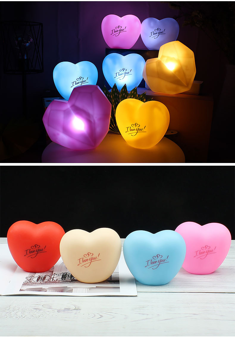 Small Night Lamp Cute Heart Bedside Decoration Creative Gifts display picture 2