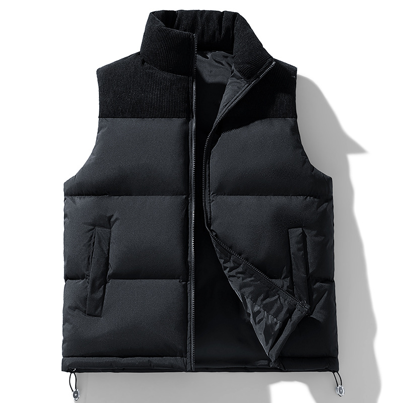 Invierno chaleco de algodón de pluma para hombres otoño y invierno nuevo tipo de chaleco de algodón de cuello vertical chaleco de calentamiento chaleco de cordillero hombro para hombres image 7