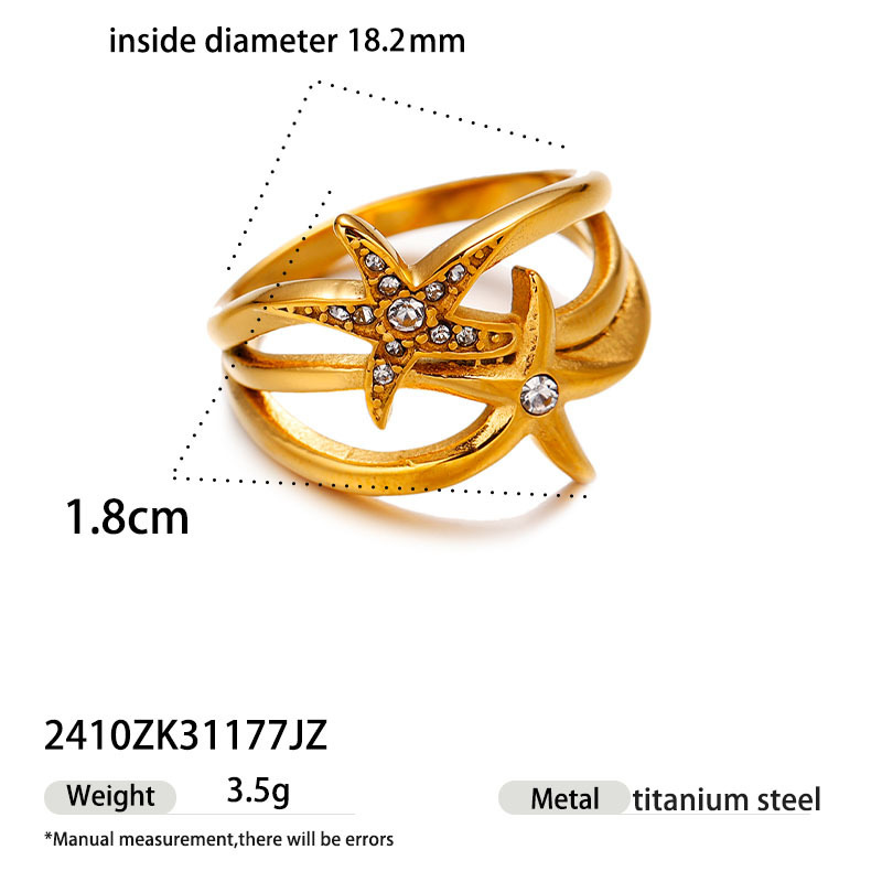 Anillo de acero inoxidable de la UE y los Estados Unidos de la mujer no se desvanece lujoso ligero diseño natural universal anillo de acero de titanio joyas de mano transfronterizas