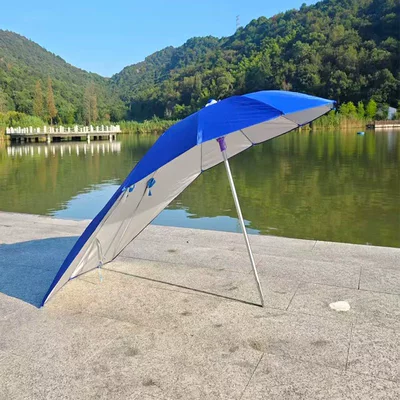 Umbrella Stand, Sun Protection Umbrella, Elektromobil üçün ön şüşə çətiri (günlük) - silver-glue-single-umbrella-34-frame-pure-blue-extended-length-straight-165m