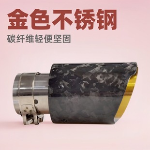Cross-Border Hot Product Car Modified Exhaust Pipe Gold Stainless Steel Ak Scorpio Car Single Outlet Body Carbon Fiber