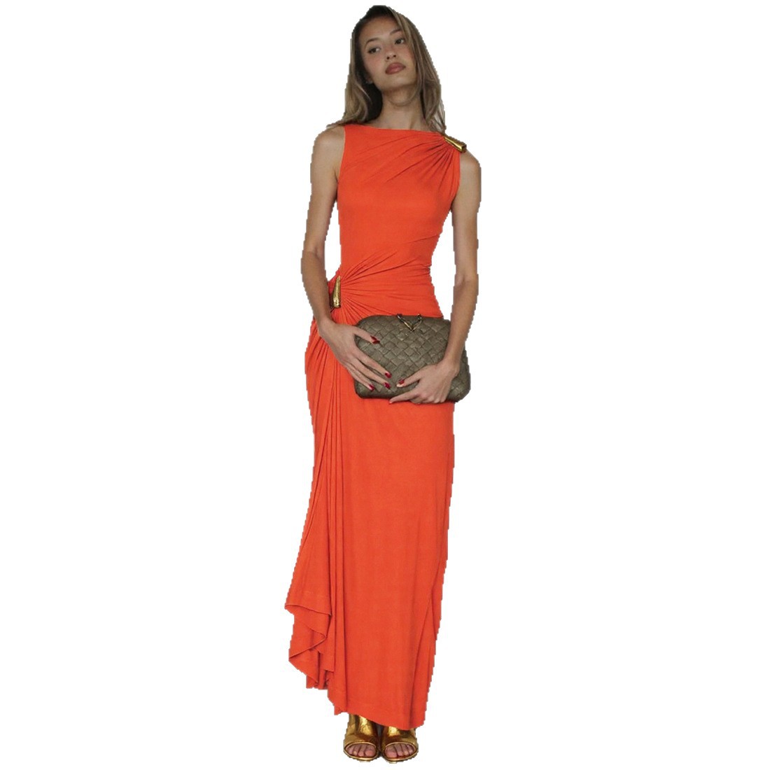 2025 nuevo estilo europeo y americano transfronterizo ropa de mujer moda sexy delgado metal decorativo bolso cadera plisado vestido sin mangas mujeres image 6