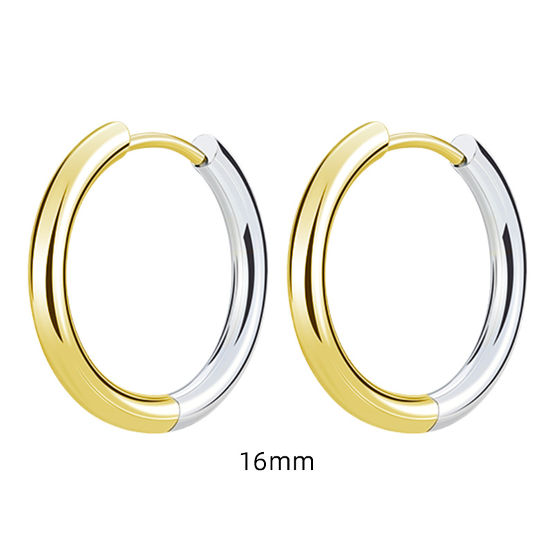 Ebay transfronteriza Venta caliente pendientes de acero de titanio Luz de lujo nicho de alto grado electrochapado temperamento gradiente pendientes femeninos europeos y americanos hebilla del oído