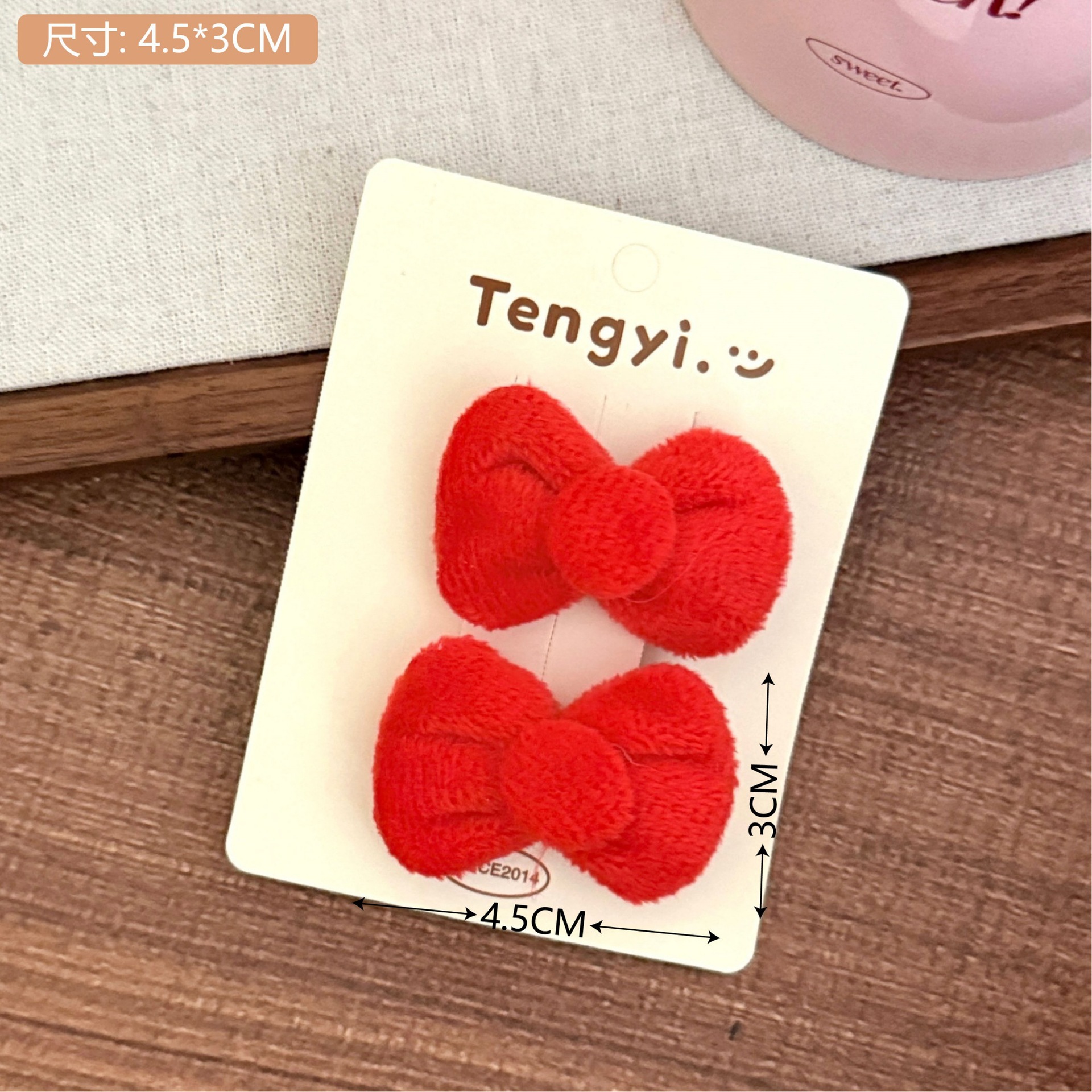 Dulce sensación de la niña arco rojo abrazadera de cabello de cabello de cabello de moda abrazadera de cabello de cola de caballo abrazadera de cabello accesorios