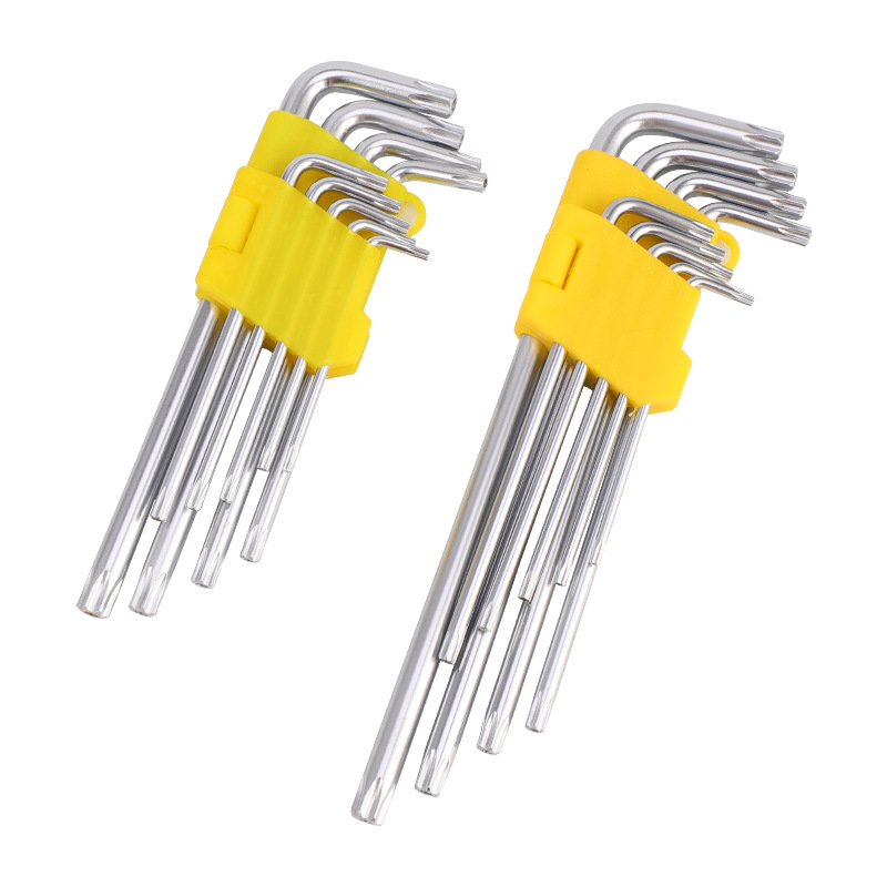 Juego de llaves hexagonales de flor de ciruelo al por mayor de fábrica, herramienta de llave hexagonal automática, llave torx extra larga