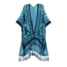 U 23904 Bohemian Velvet Long Fringe Cape �����ׁ��z�q����