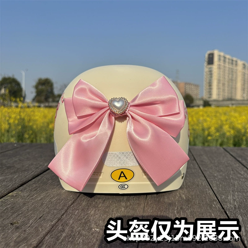 Декоративный бант для шлема электромобиля, оптовая продажа, милый мотоциклетный шлем на липучке, мультяшный бант, быстросъемные аксессуары