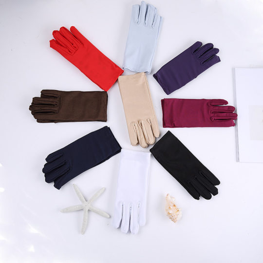 Gloves Sunscreen Summer Men's and Women's High Elastic Thin Nylon White Etiquette Windproof Dance Security Jewelry Quick-drying Performance