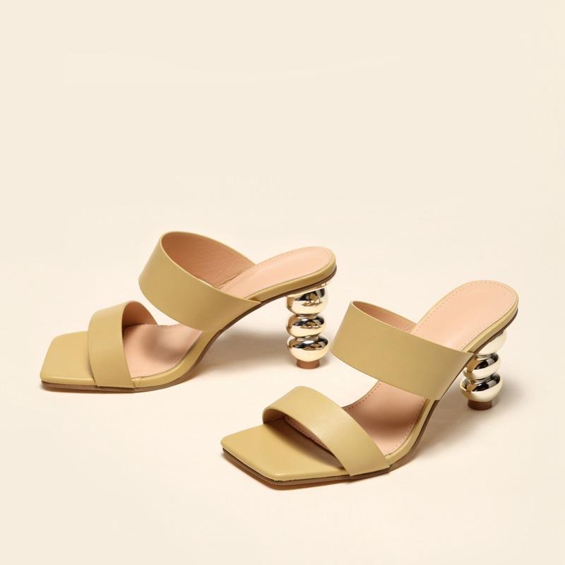 2024 summer fashion electroplated sandals and high heels for women ladies shoes special gourd heel sandals large size_senzul.com