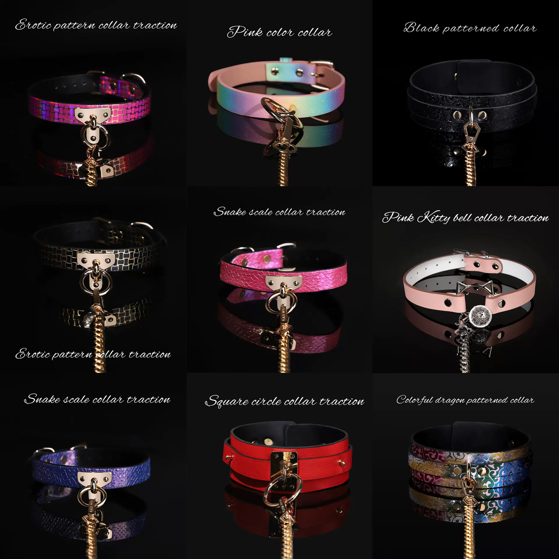 情趣sm道具高档情趣牵引项圈sm调教束缚脖套颈环另类成人用品代发