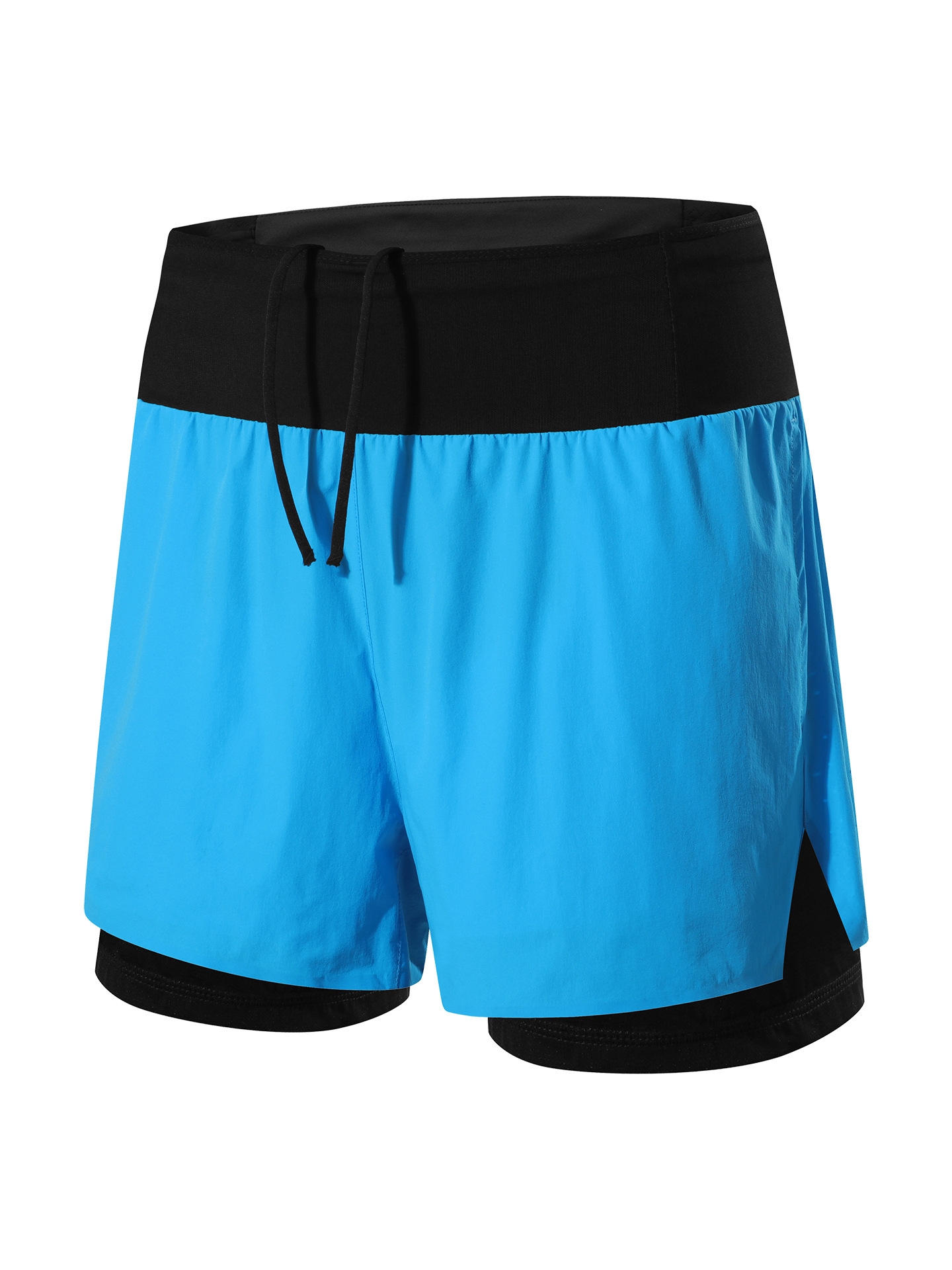 Pantalones cortos para correr de secado rápido de verano Pantalones cortos de doble capa falsos de dos piezas para hombres con forro de entrenamiento casual pantalones cortos deportivos elásticos de baloncesto