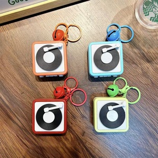 Creative Retro Recorder Key Pendant Buckle Mini Gramophone Can Record Couple Gift Keychain Pendant