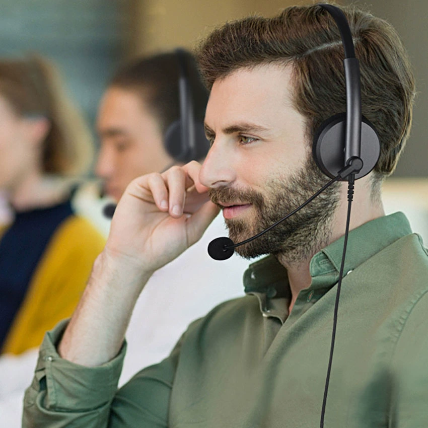 USB Come on Double -headset компьютерная гарнитура мониторинг обслуживание клиентов наушники с линийным управлением ушной пшеницы носить шумоподавление гарнитура