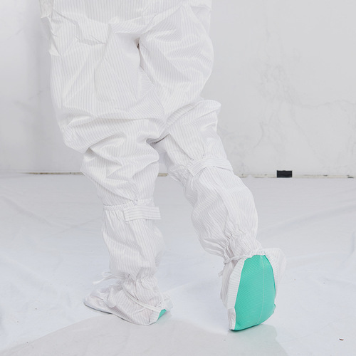Anti-static soft-soled shoe cover with jumpsuit and tall boots, anti-static dust-free boots for cleanroom use.